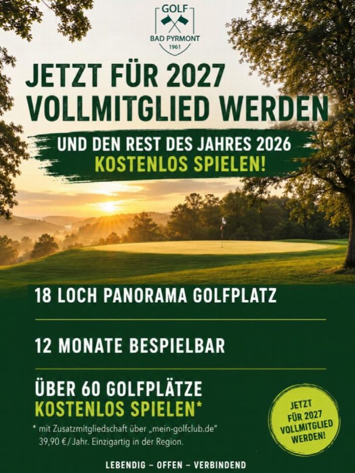 schreib uns auf info@golfclub-pyrmont.de oder melde dich bei unserem freundlichen Team im Sekretariat 📞 05281 989 2790